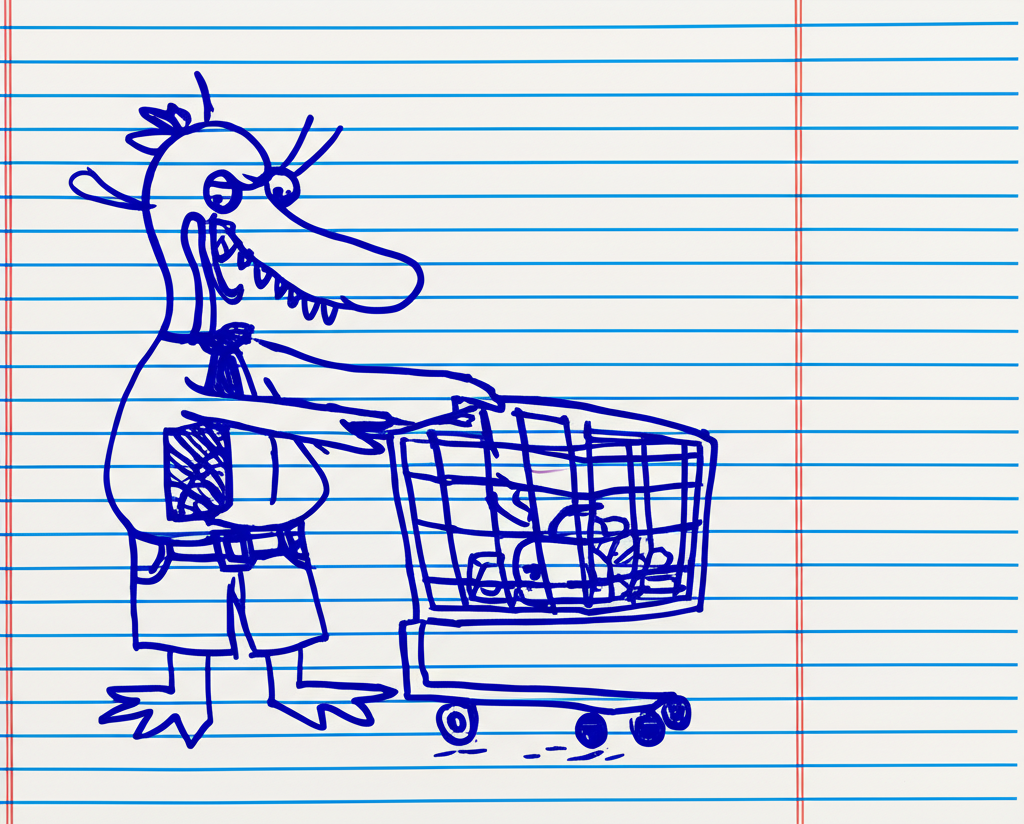 Goes out groceries.